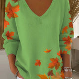Beatrice™ | Raznobojni Pulover s V-Izrezom