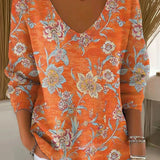 Beatrice™ | Raznobojni Pulover s V-Izrezom