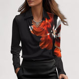 Tea™ | Satenska bluza s V-izrezom