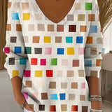 Beatrice™ | Raznobojni Pulover s V-Izrezom