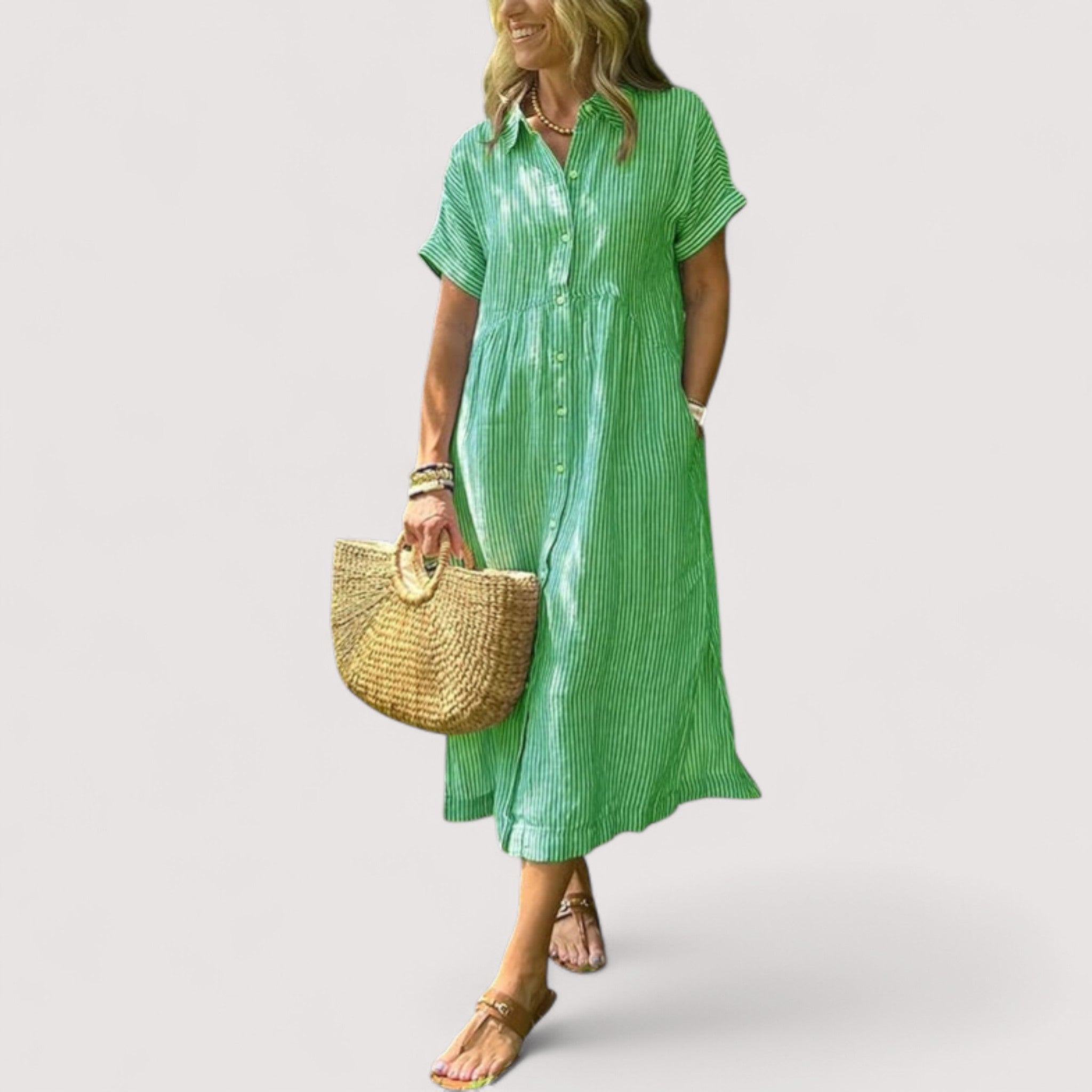 Rea™ | Gestreiftes Hemdblusenkleid