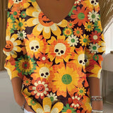 Beatrice™ | Raznobojni Pulover s V-Izrezom