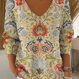 Beatrice™ | Raznobojni Pulover s V-Izrezom