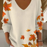 Beatrice™ | Raznobojni Pulover s V-Izrezom